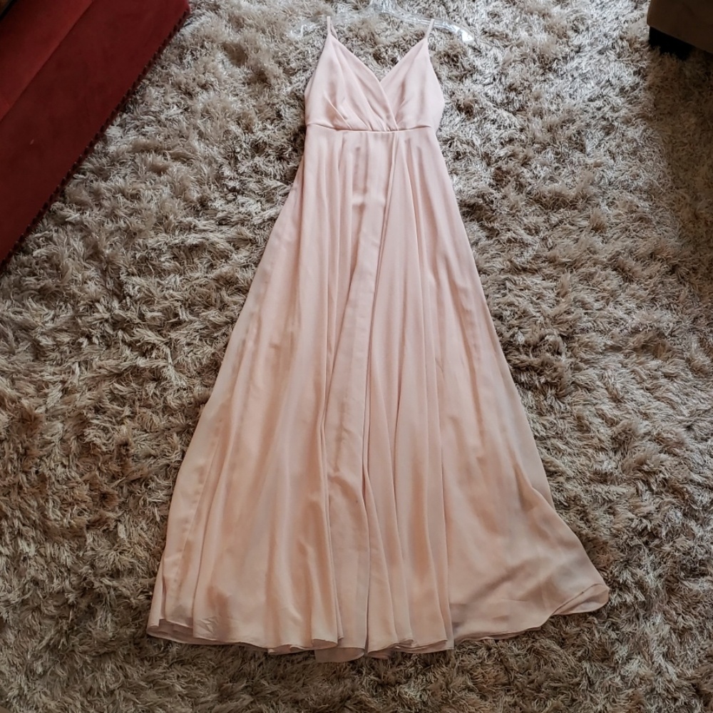 LULU'S S baby pink chiffon prom dress
